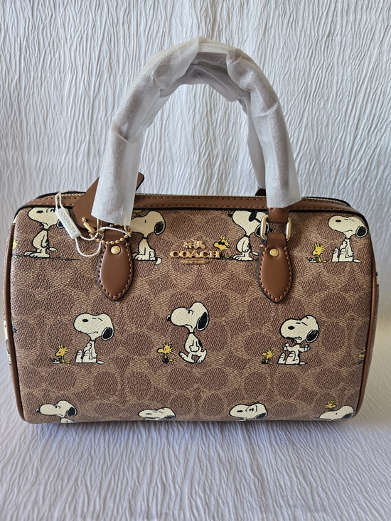 Coach Handbags - Coach Rowan Satchel Tote Bag Signature Canvas Snoopy